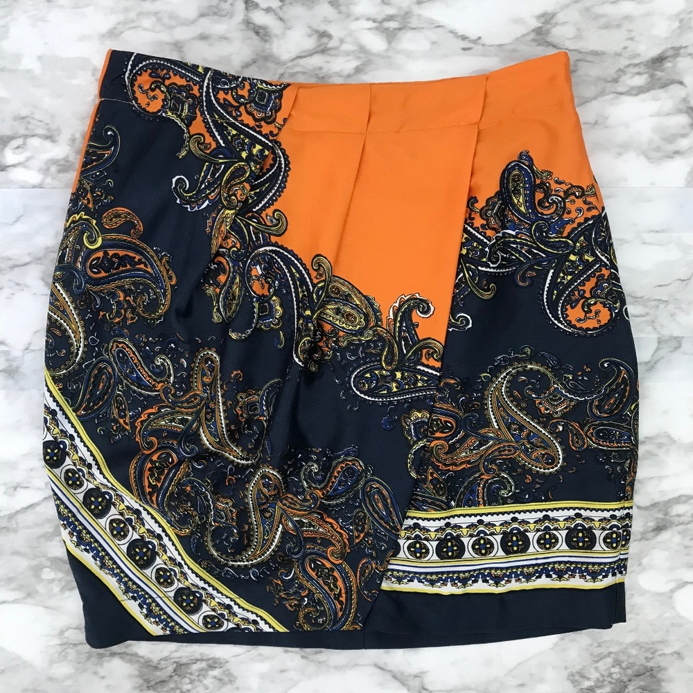 Holly and Whyte by Lindex Navy Paisley Skirt XS